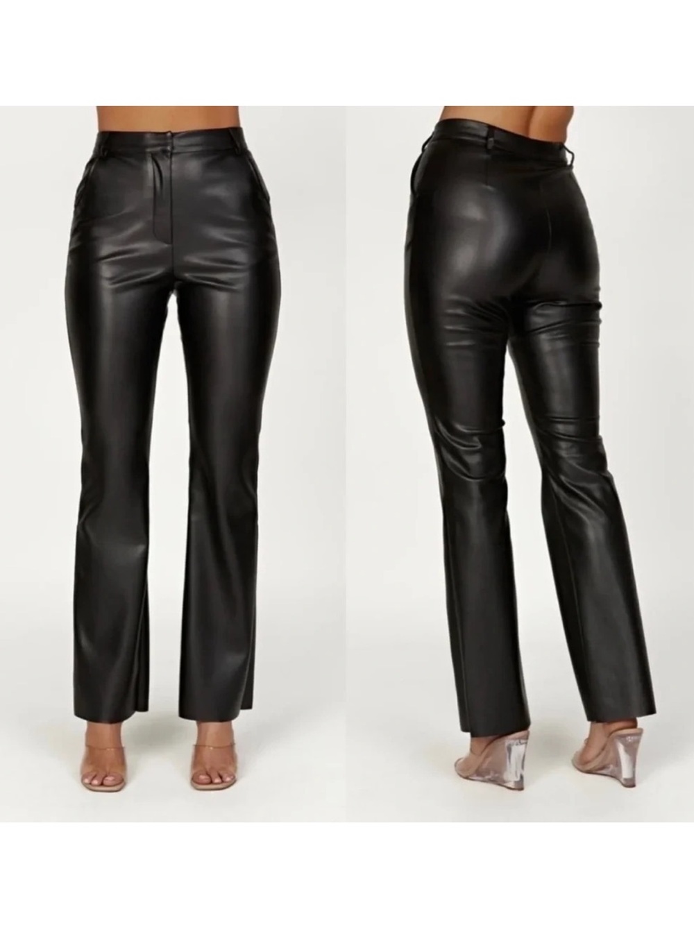 Meshki NWT Tyra straight leg faux leather pants black